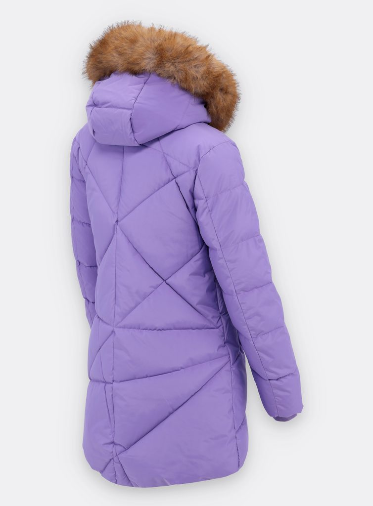 Dámská prošívaná zimní bunda s kapucí světle fialová - Zimní bundy - MODOVO