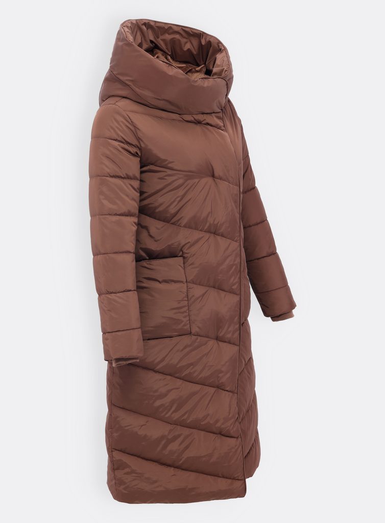 Dámska zimná bunda so zamatovou podšívkou hnedá - Zimné bundy - MODOVO
