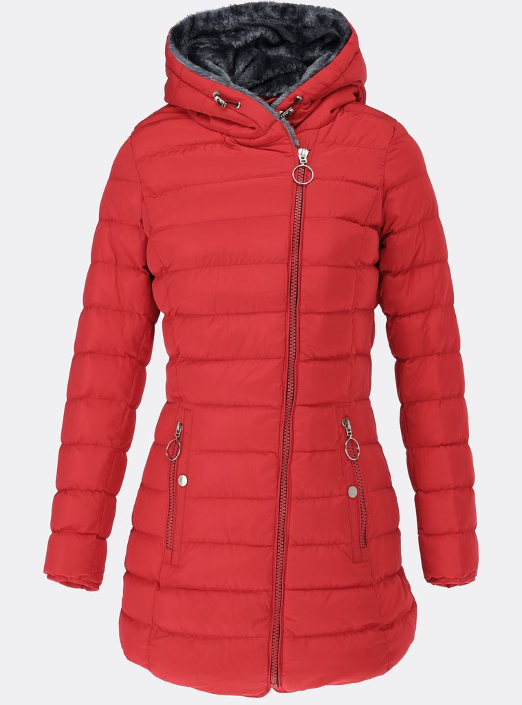 Dámská prošívaná zimní bunda červená - Bundy - MODOVO