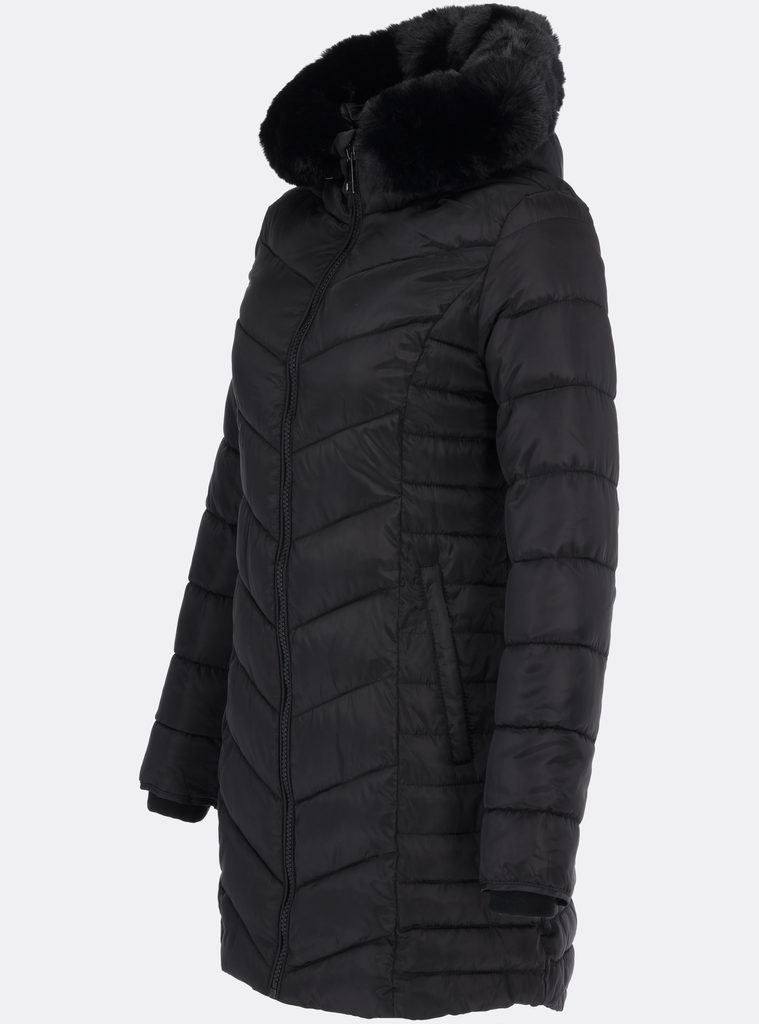 Dámská prošívaná zimní bunda s kapucí černá - Zimní bundy - MODOVO