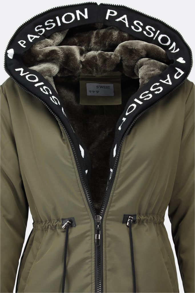 Dámska zimná bunda s kapucňou khaki - Bundy - MODOVO
