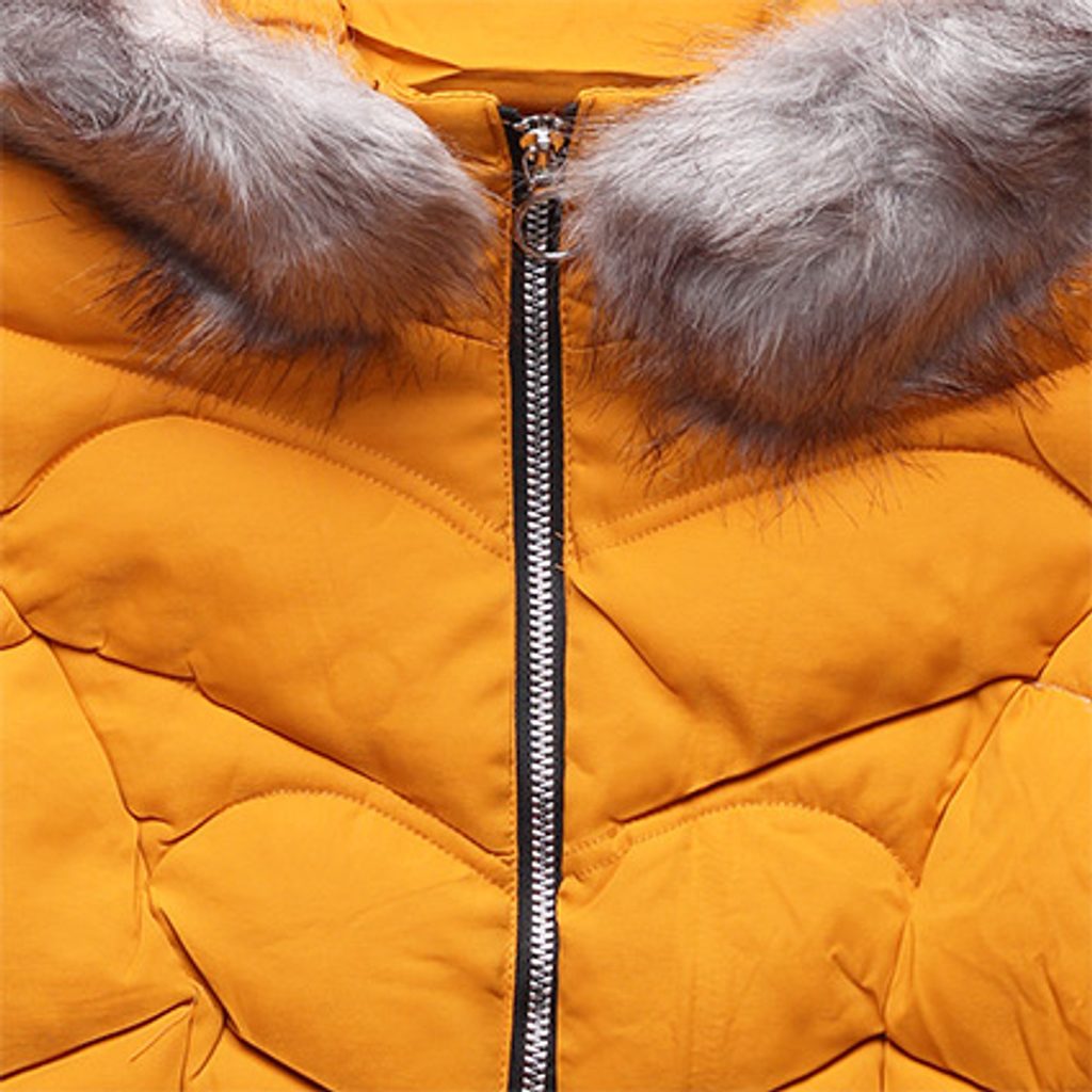 Zimní bunda s kapucí hořčicová - Zimní bundy - MODOVO