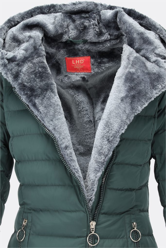 Dámská prošívaná zimní bunda zelená - Bundy - MODOVO
