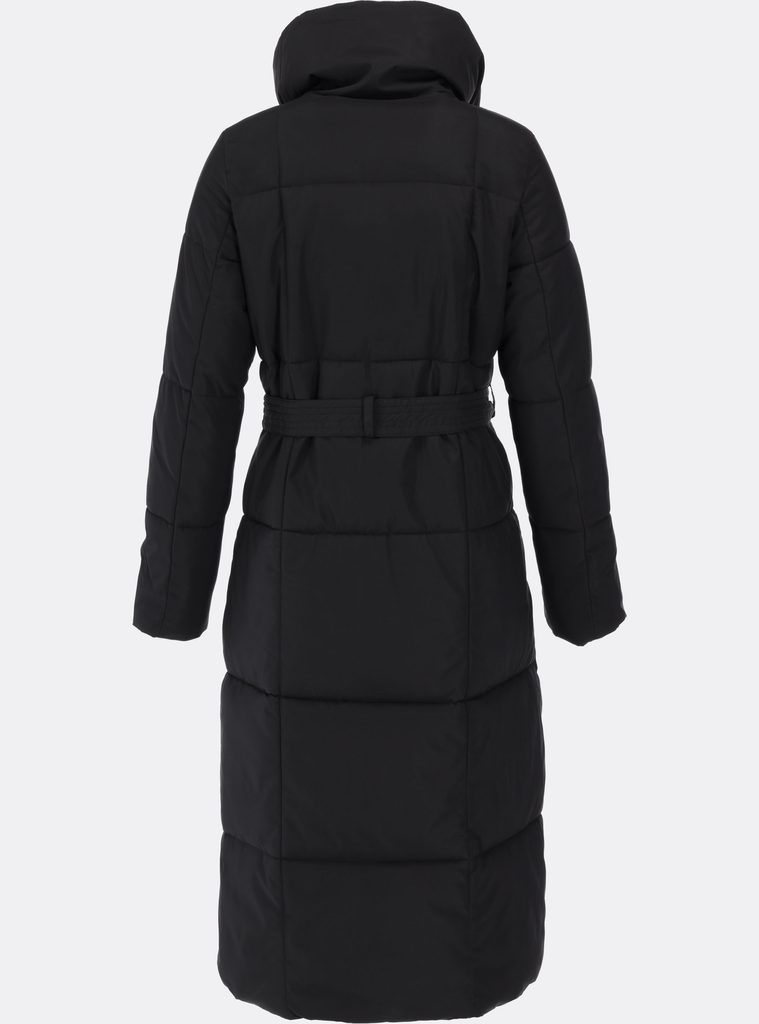 Dámska zimná bunda s opaskom čierna - Zimné bundy - MODOVO