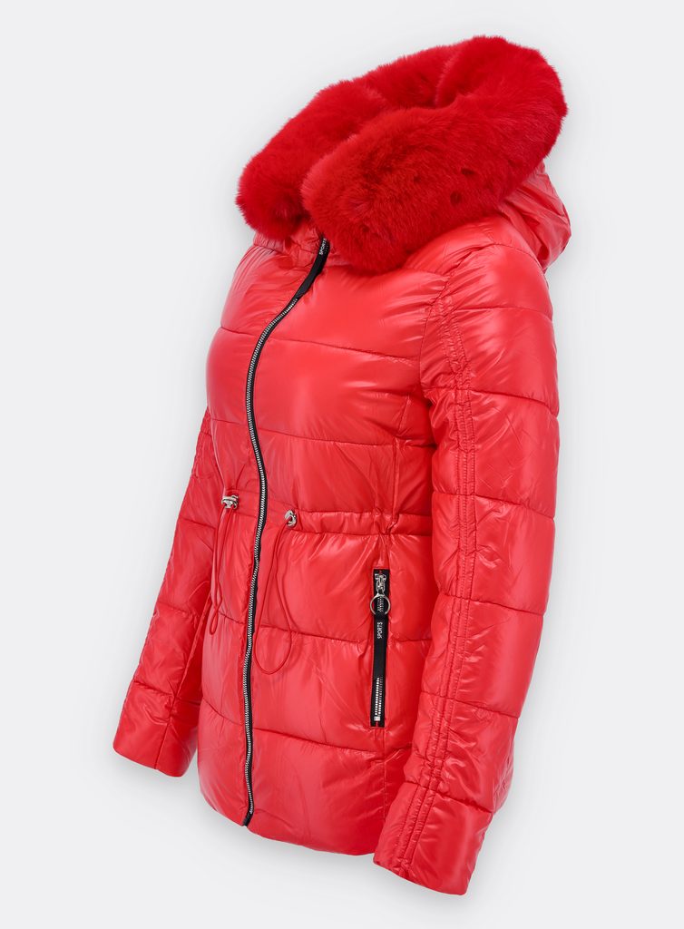 Dámska lesklá zimná bunda červená - Zimné bundy - MODOVO