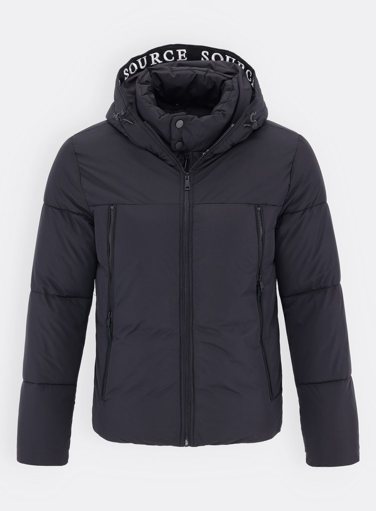 Pánska zimná bunda s kapucňou čierna - Pánske bundy - MODOVO
