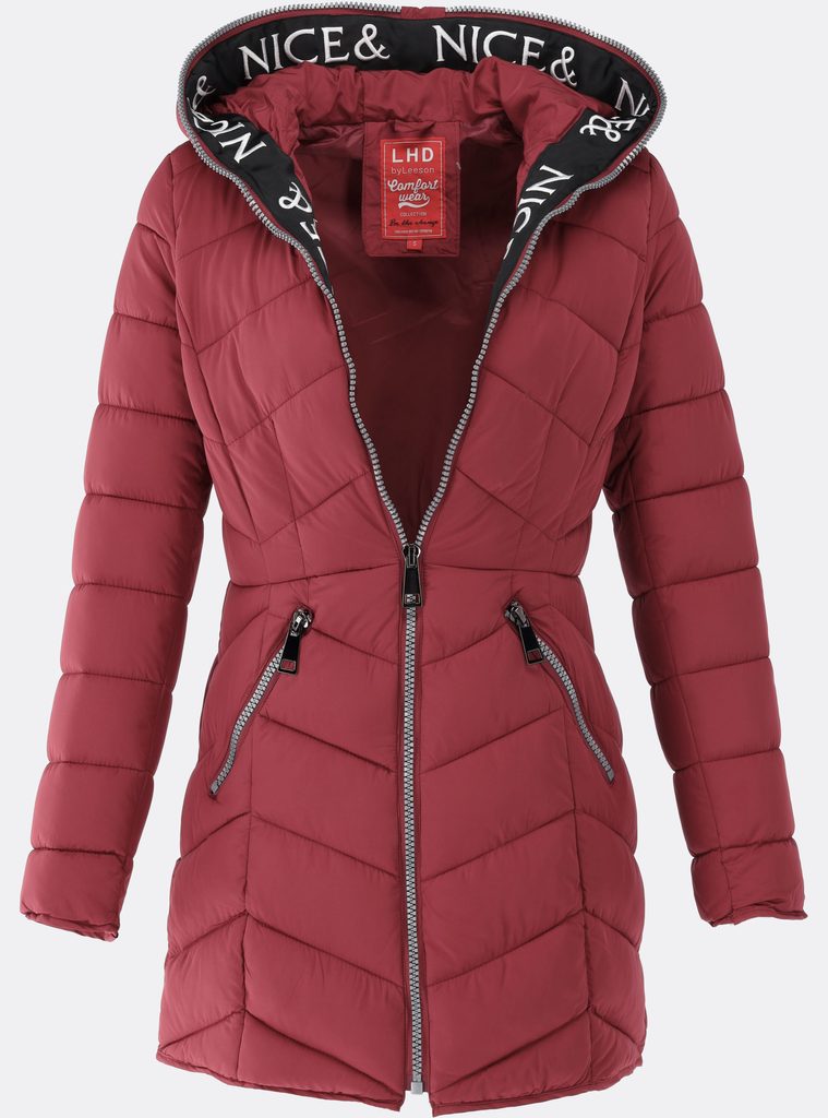 Dámska zimná prešívaná bunda červená - Bundy - MODOVO