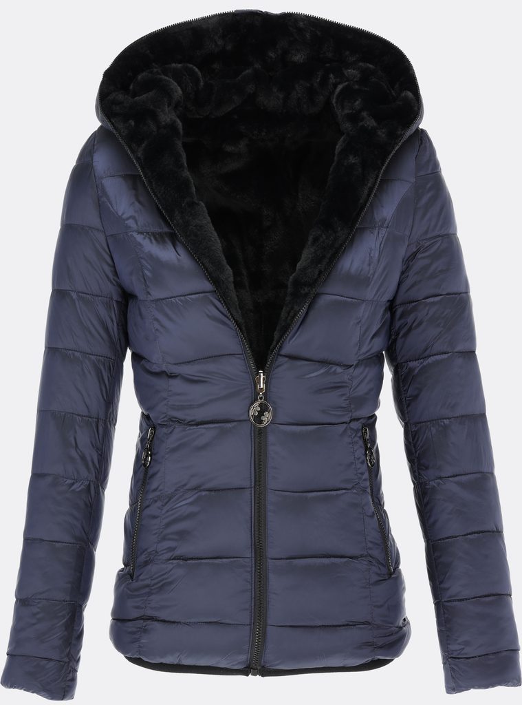 Dámská zimní bunda tmavě modrá - Bundy - MODOVO