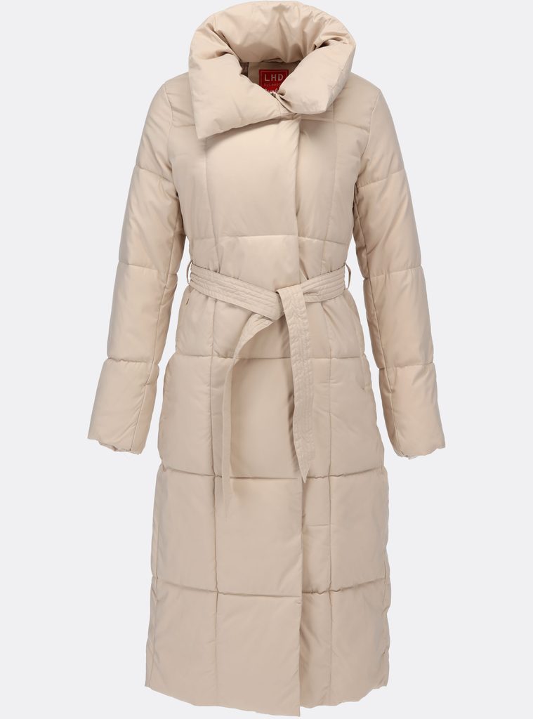 Dámska zimná bunda s opaskom béžová - Bundy - MODOVO