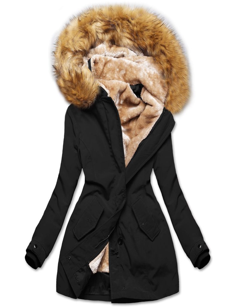 Zateplená dámská zimní bunda černá - Bundy - MODOVO