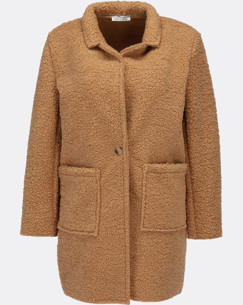 Dámský krátký kabát světle hnědý - Kabáty - MODOVO