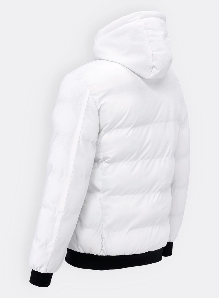 Pánská zimní bunda s kapucí bílá - Pánské bundy - MODOVO