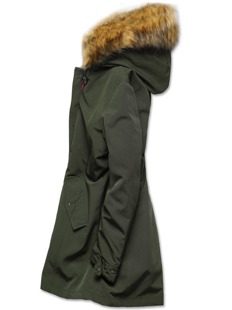 Zateplená dámská zimní bunda khaki - Bundy - MODOVO