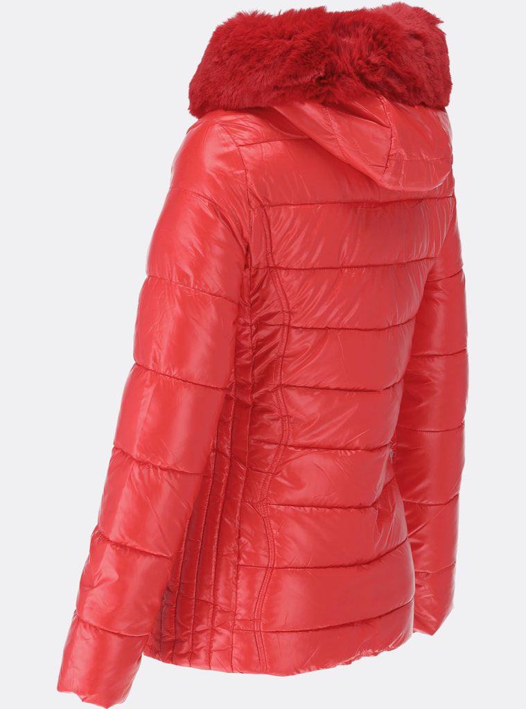 Dámská zimní bunda lesklá červená - Bundy - MODOVO