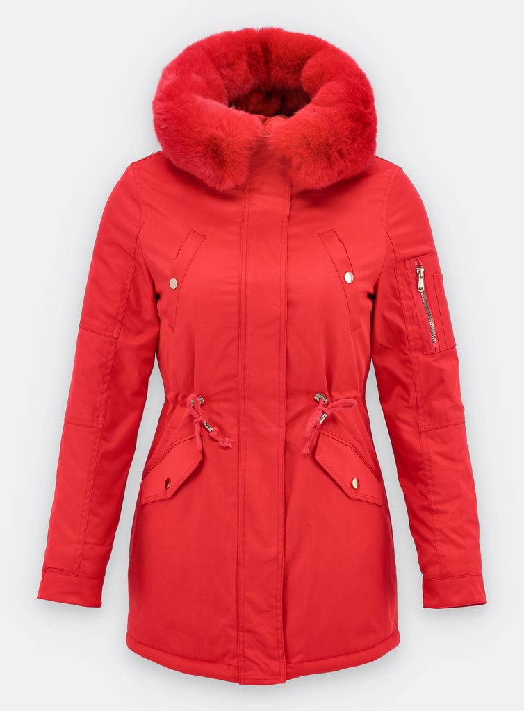 Dámska zimná bunda červená - Zimné bundy - MODOVO