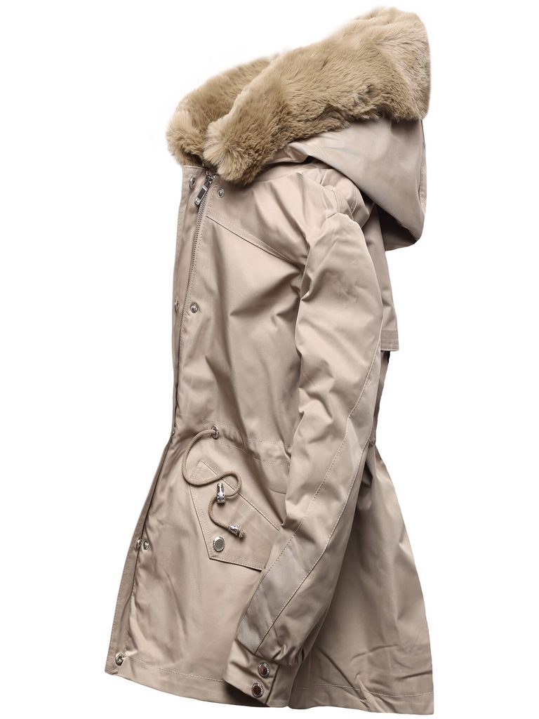 Dámska zimná bunda s kožušinou béžová - Zimné bundy - MODOVO