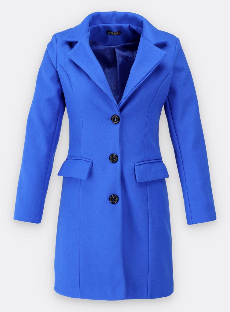 Dámský kabát klasického střihu modrý - Kabáty - MODOVO
