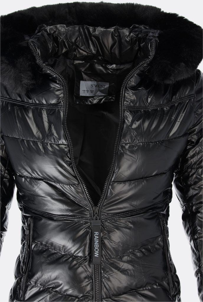 Dámská zimní bunda s kožešinou černá - Bundy - MODOVO