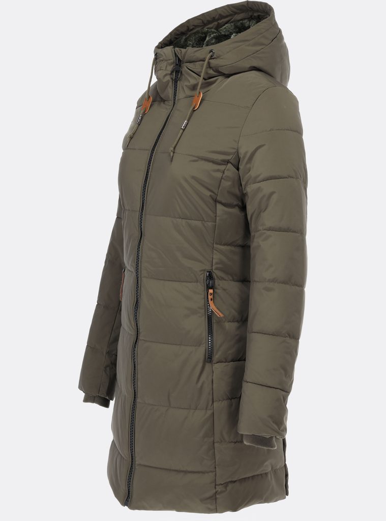 Dámská zimní bunda s plyšovou podšívkou khaki - Zimní bundy - MODOVO