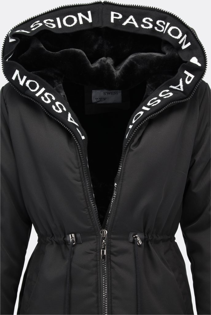 Dámská zimní bunda s kapucí černá - Bundy - MODOVO