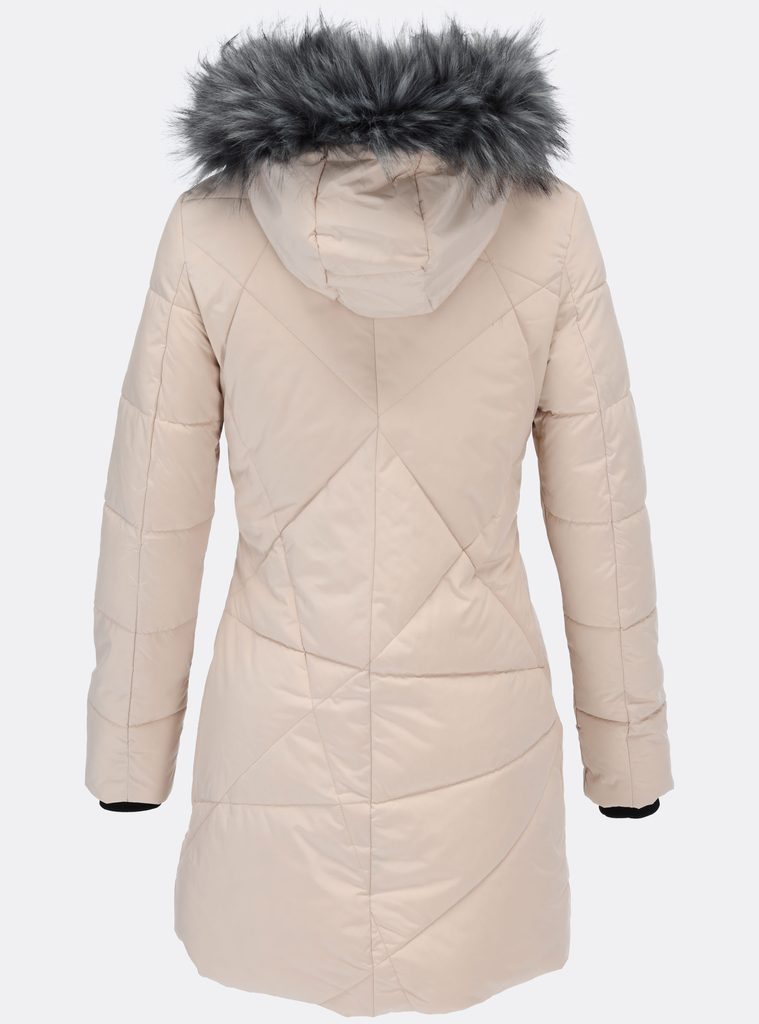 Béžová zimná bunda s kožušinou - Bundy - MODOVO