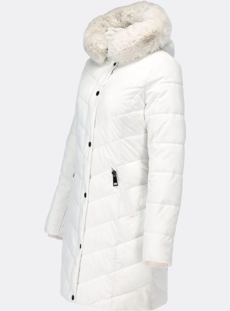 Dámská prošívaná zimní bunda s kapucí bílá - Zimní bundy - MODOVO