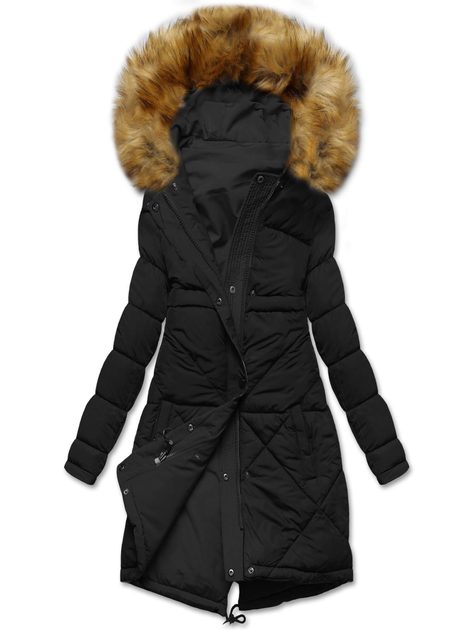 Dámska zimná obojstranná bunda čierna - Zimné bundy - MODOVO