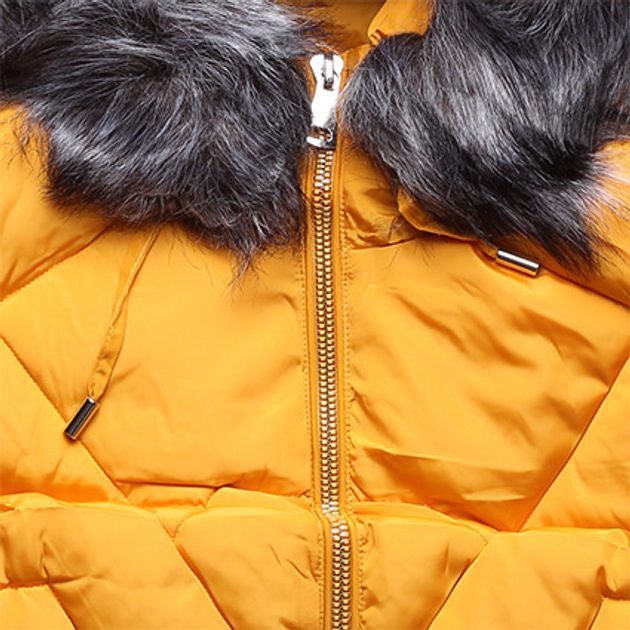 Zimní bunda s kapucí žlutá - Zimní bundy - MODOVO