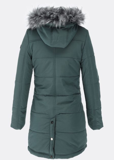 Dámská zimní bunda s kožešinovou podšívkou tmavě zelená - Bundy - MODOVO