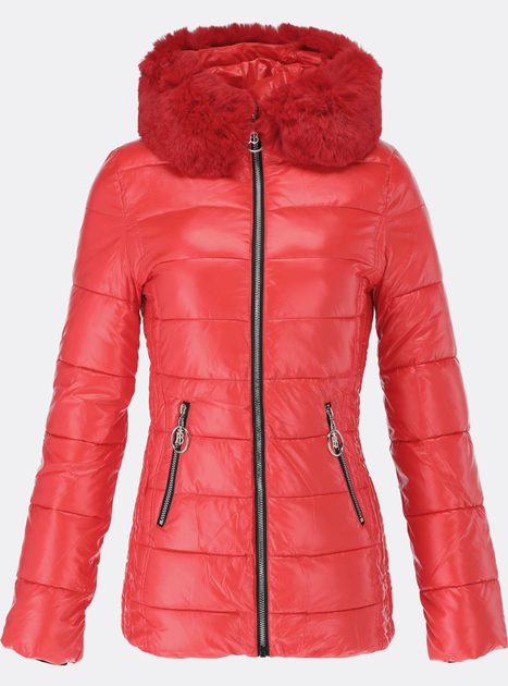 Dámská zimní bunda lesklá červená - Zimní bundy - MODOVO