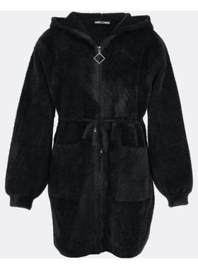 Dámsky hrejivý kabát čierny