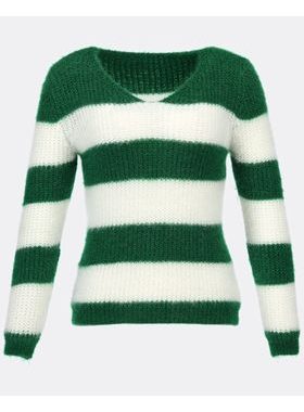 Dámsky sveter bielo-zelený