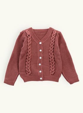 Detský pletený sveter hnedý