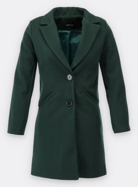 Dámsky kabát smaragdovozelený