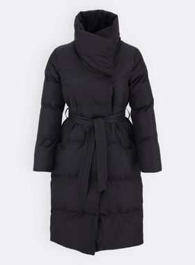 Dámská zimní bunda s páskem černá