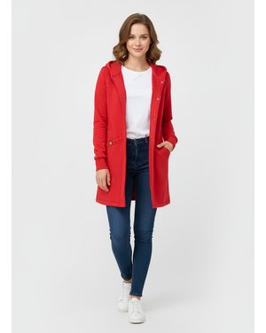 Červená predĺžená dámska mikina