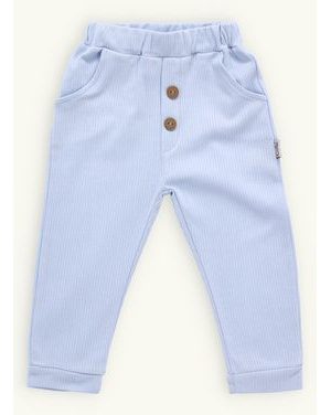 Dojčenské rebrované tepláky svetlomodré