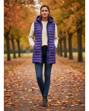 Dámska prešívaná vesta indigová