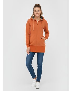 Tehlová mikina s kvetinovou kapucňou