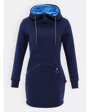 Prodloužená dámská mikina tmavě modrá