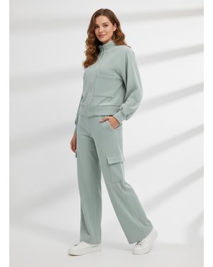 Dámska tepláková súprava crop top mentolová