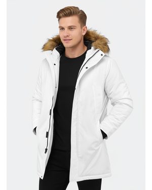 Pánska dlhá zimná bunda biela