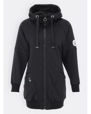 Dámská prodloužená mikina s kapucí černá