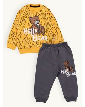 Detská tepláková súprava SMEJÚCI MACKO žltá