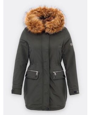 Zateplená dámska zimná bunda khaki