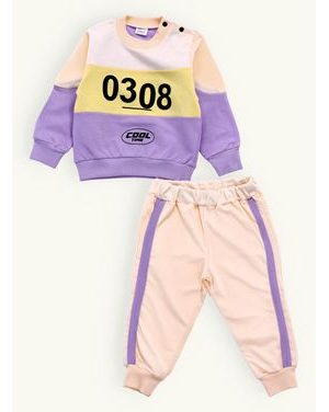 Detská športová súprava s potlačou svetlofialová