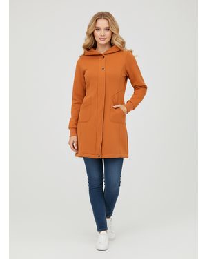 Cihlová dlouhá dámská mikina