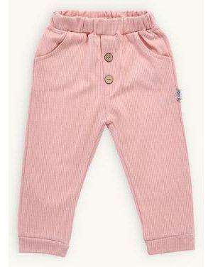 Dojčenské rebrované tepláky broskyňové