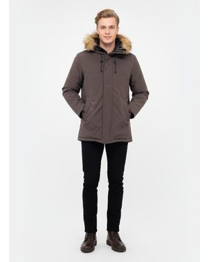 Pánska zimná bunda hnedosivá