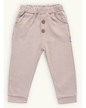 Dojčenské rebrované tepláky béžové